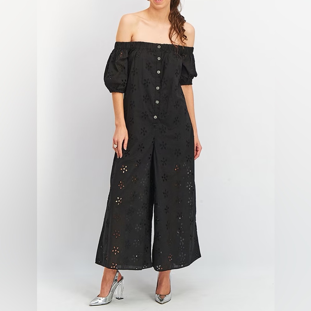 ASOS eyelet puff sleeve jumpsuit